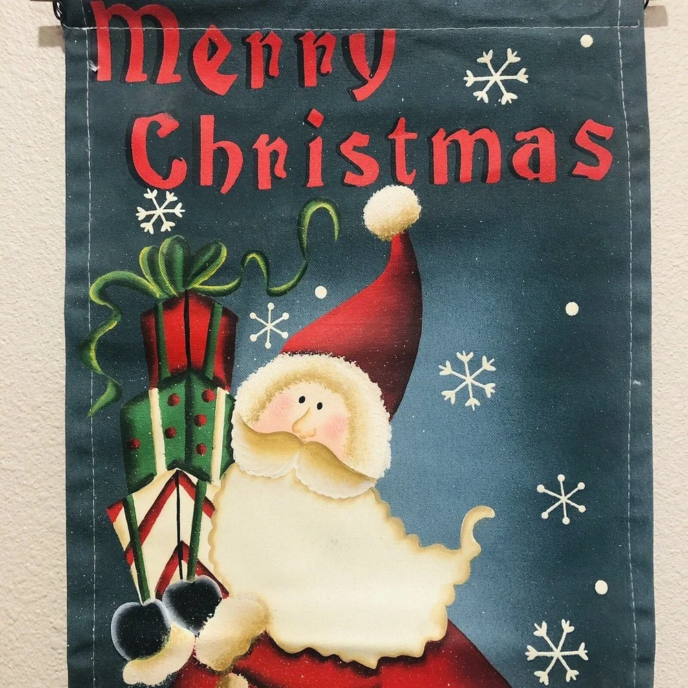 Merry Christmas Santa Claus With Gifts Banner Christmas Decoration 29 1/2